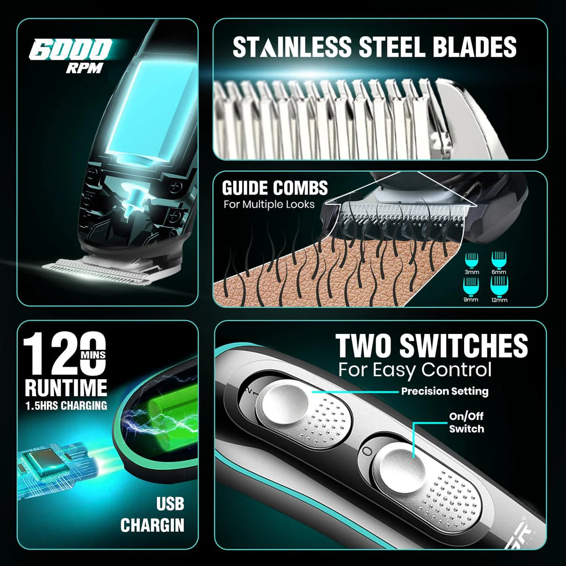 VGR V-055 - ماكينة حلاقة وتشذيب الشعر للرجال